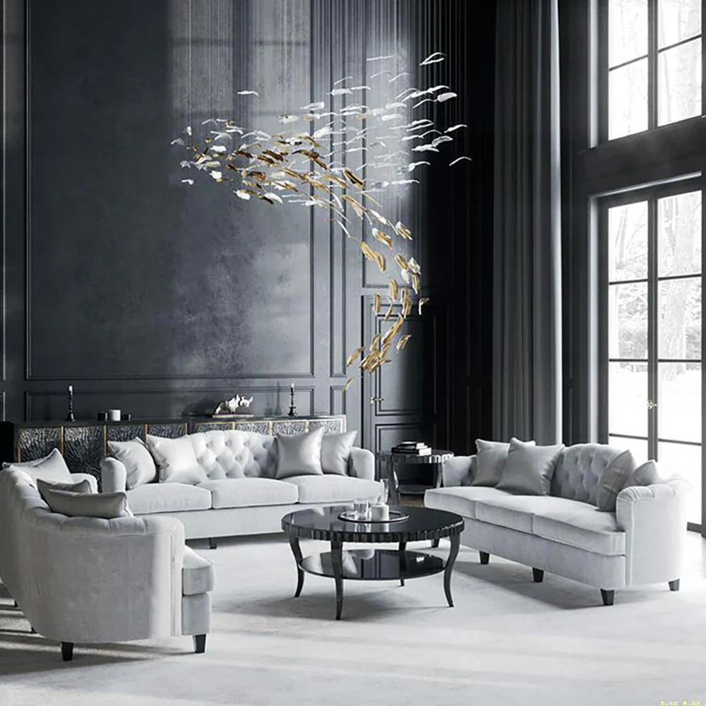 Feather Handblown Glass Chandelier - Image 2