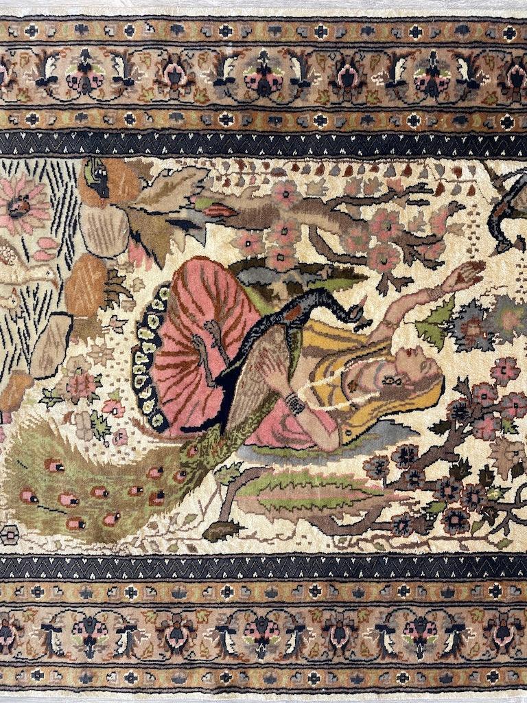 Fine Handmade Pictorial Rug 71'’ x 48'’ - Image 5