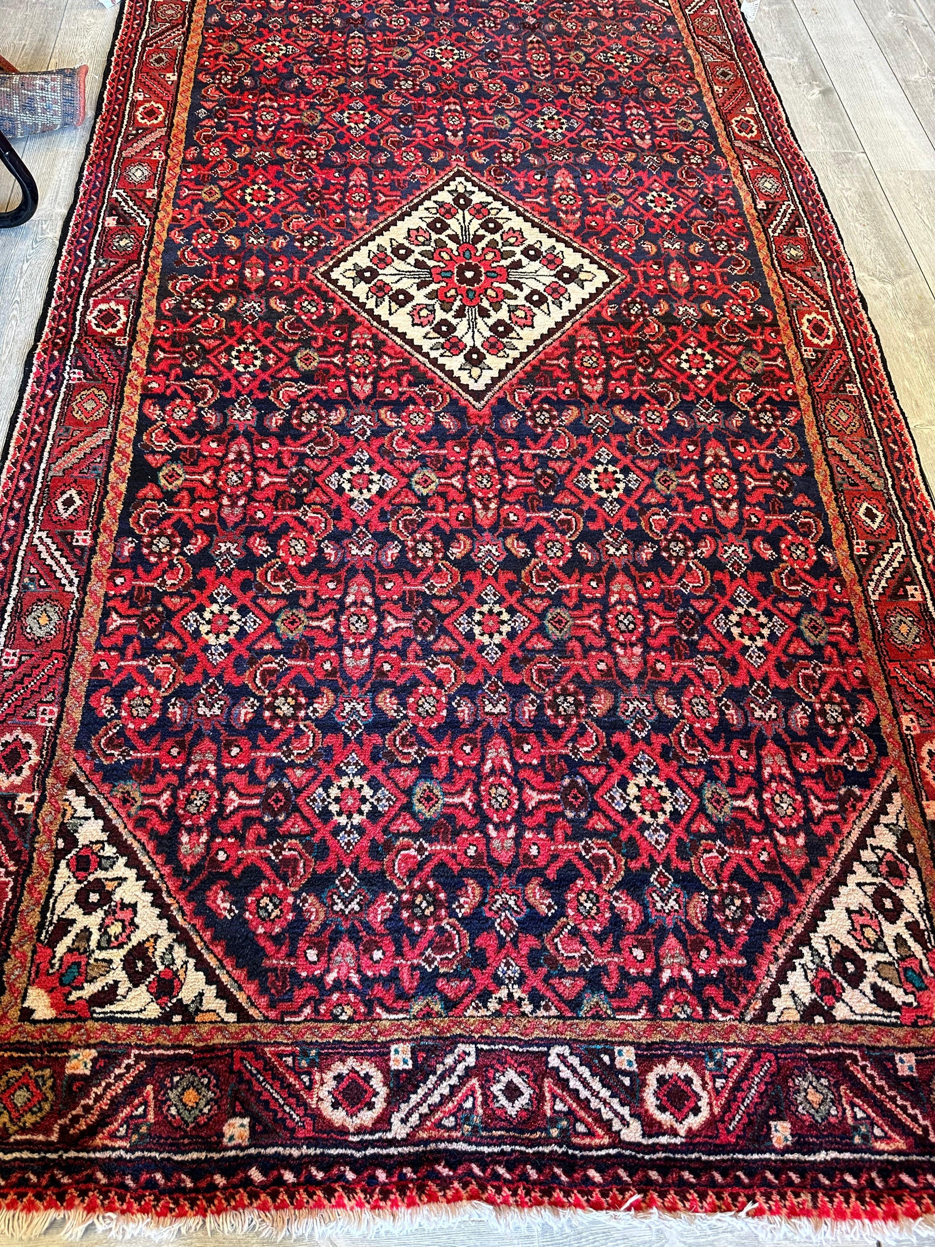 Fine Vintage Zagheh Persian Area Rug 10'4'' x 5'5'' - Image 3