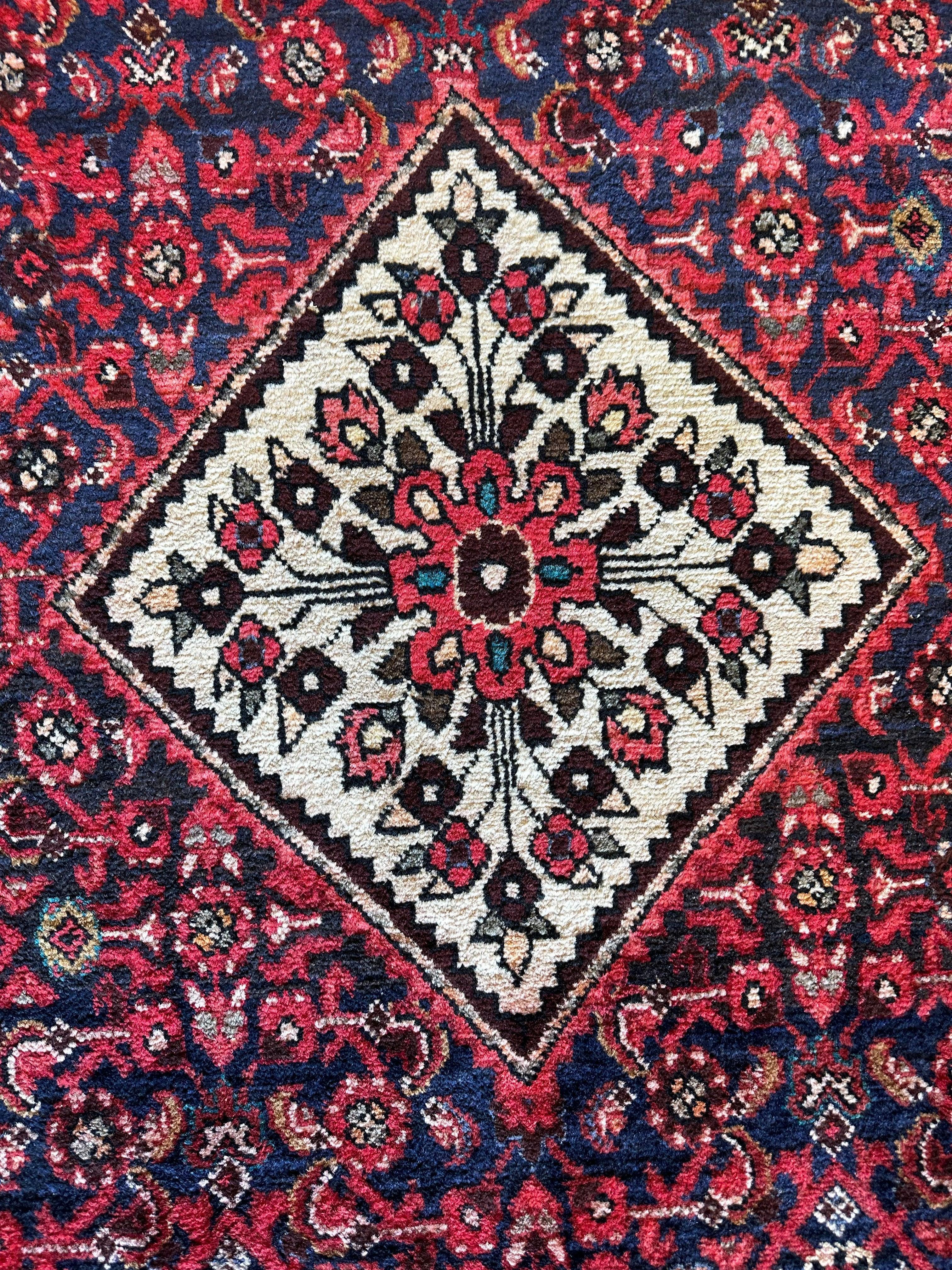 Fine Vintage Zagheh Persian Area Rug 10'4'' x 5'5'' - Image 4