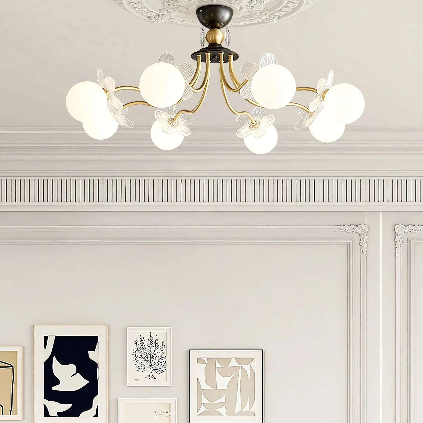 Floral Petal Globe Chandelier - Image 11