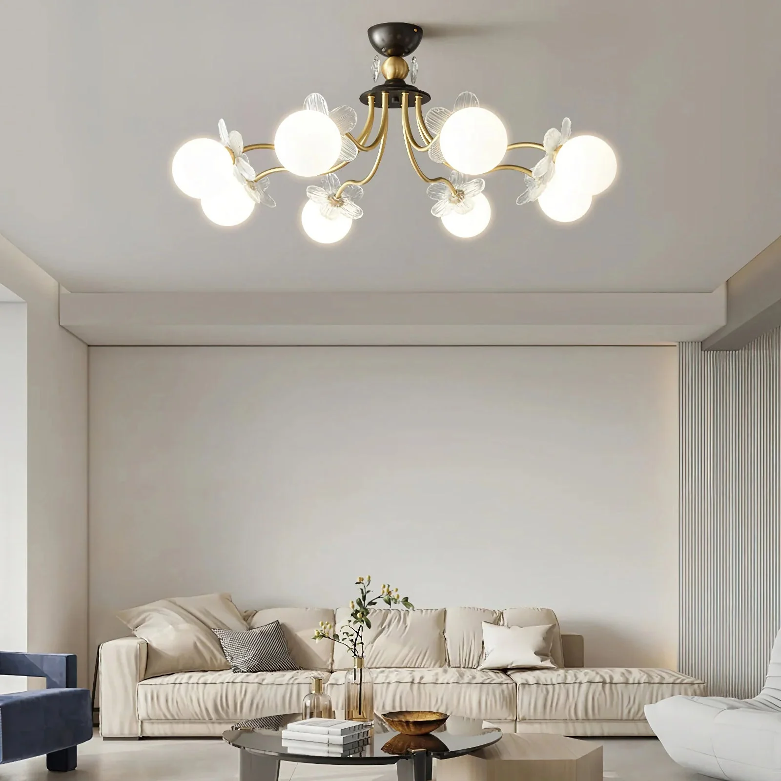 Floral Petal Globe Chandelier - Image 4