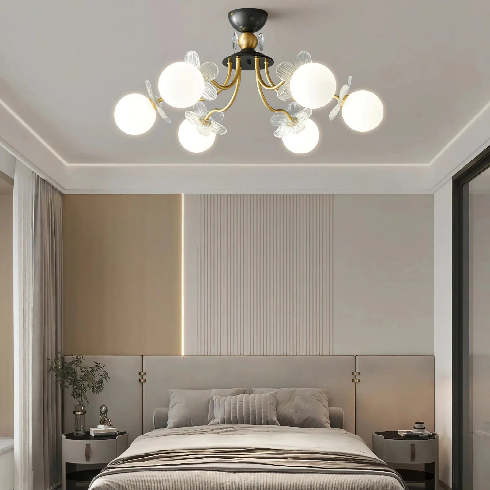 Floral Petal Globe Chandelier - Image 5