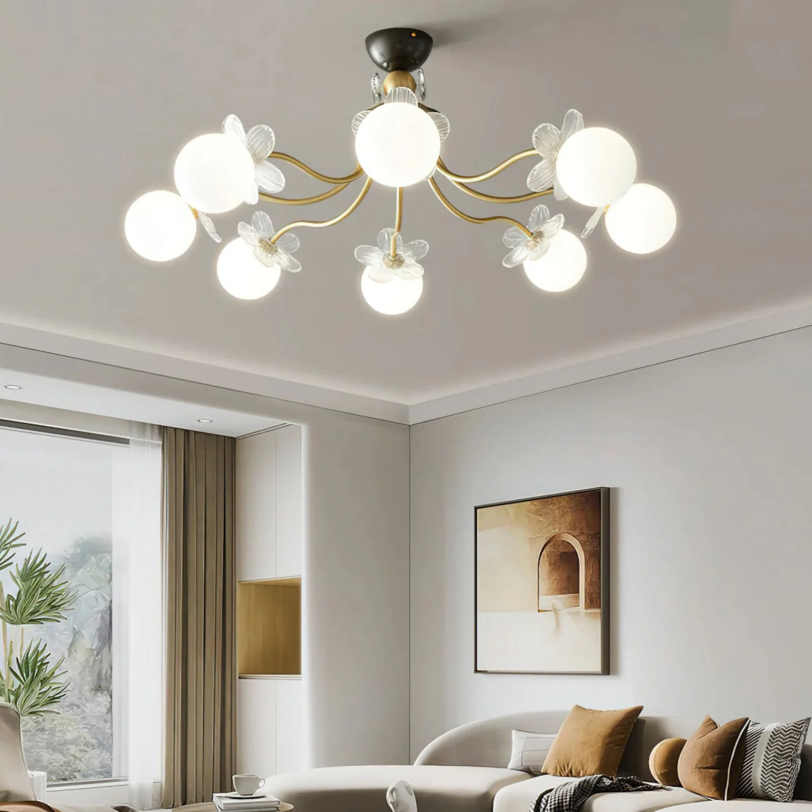 Floral Petal Globe Chandelier - Image 6