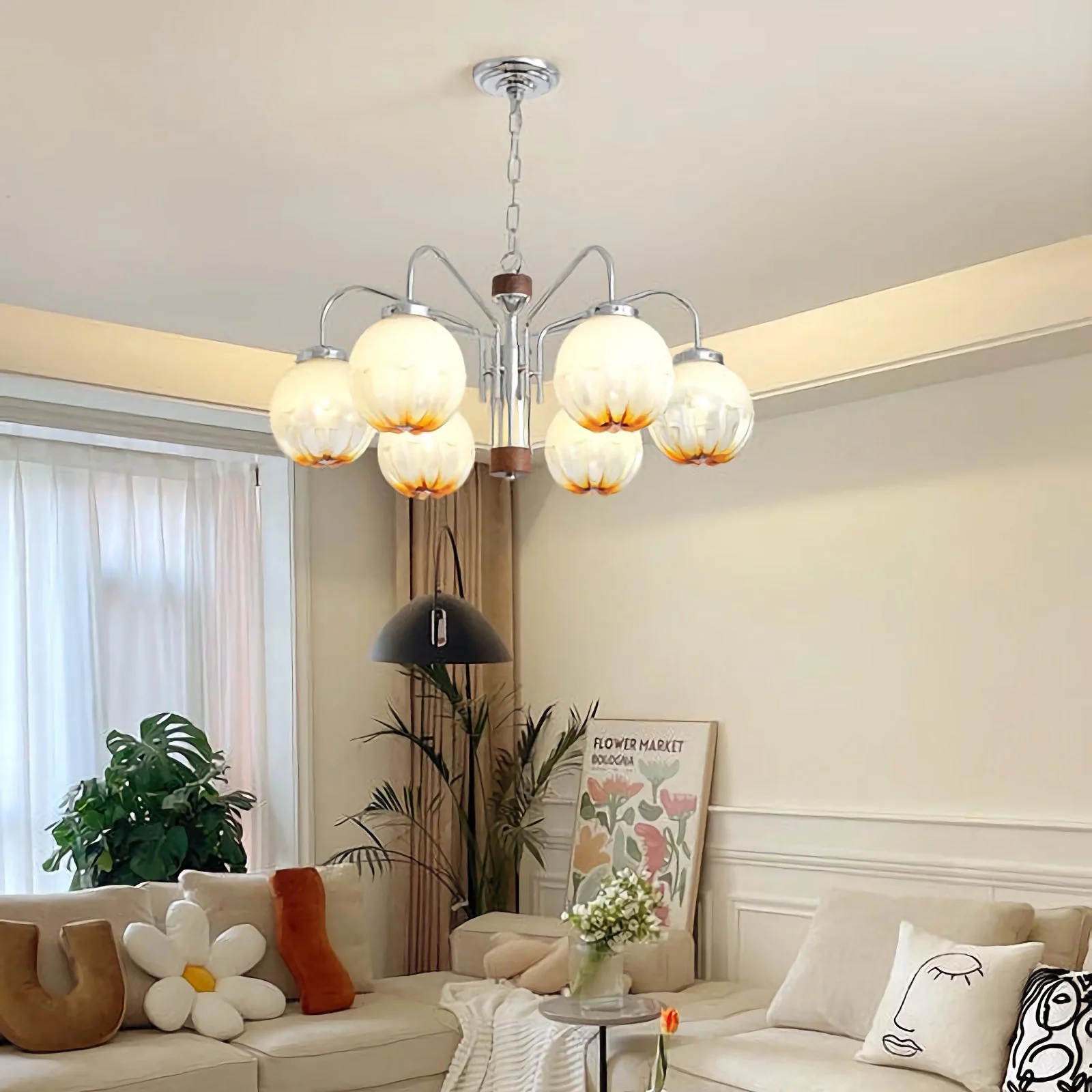 Flower Bud Glass Chandelier - Image 2