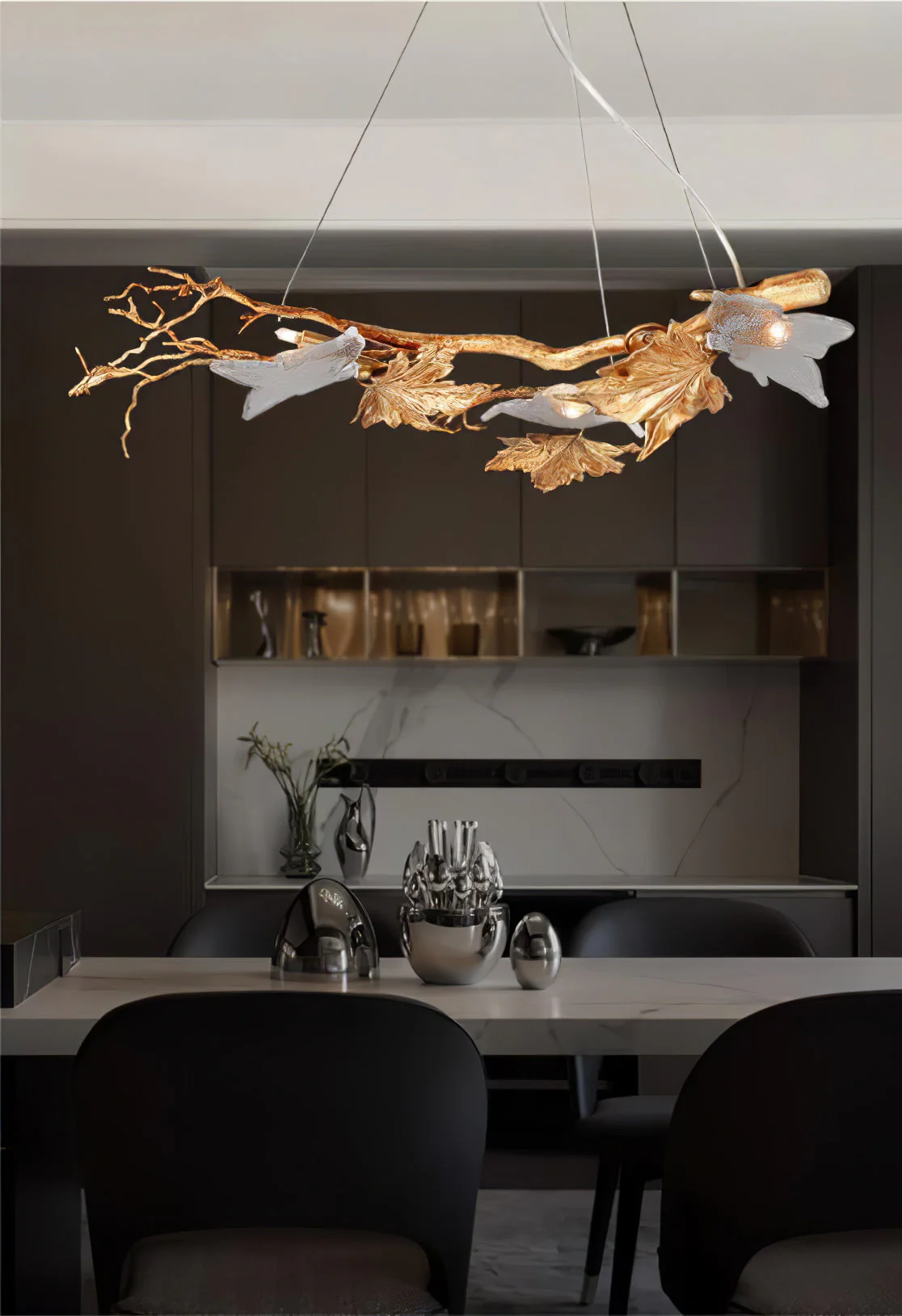 Folio Branch Brass Chandelier - Image 11