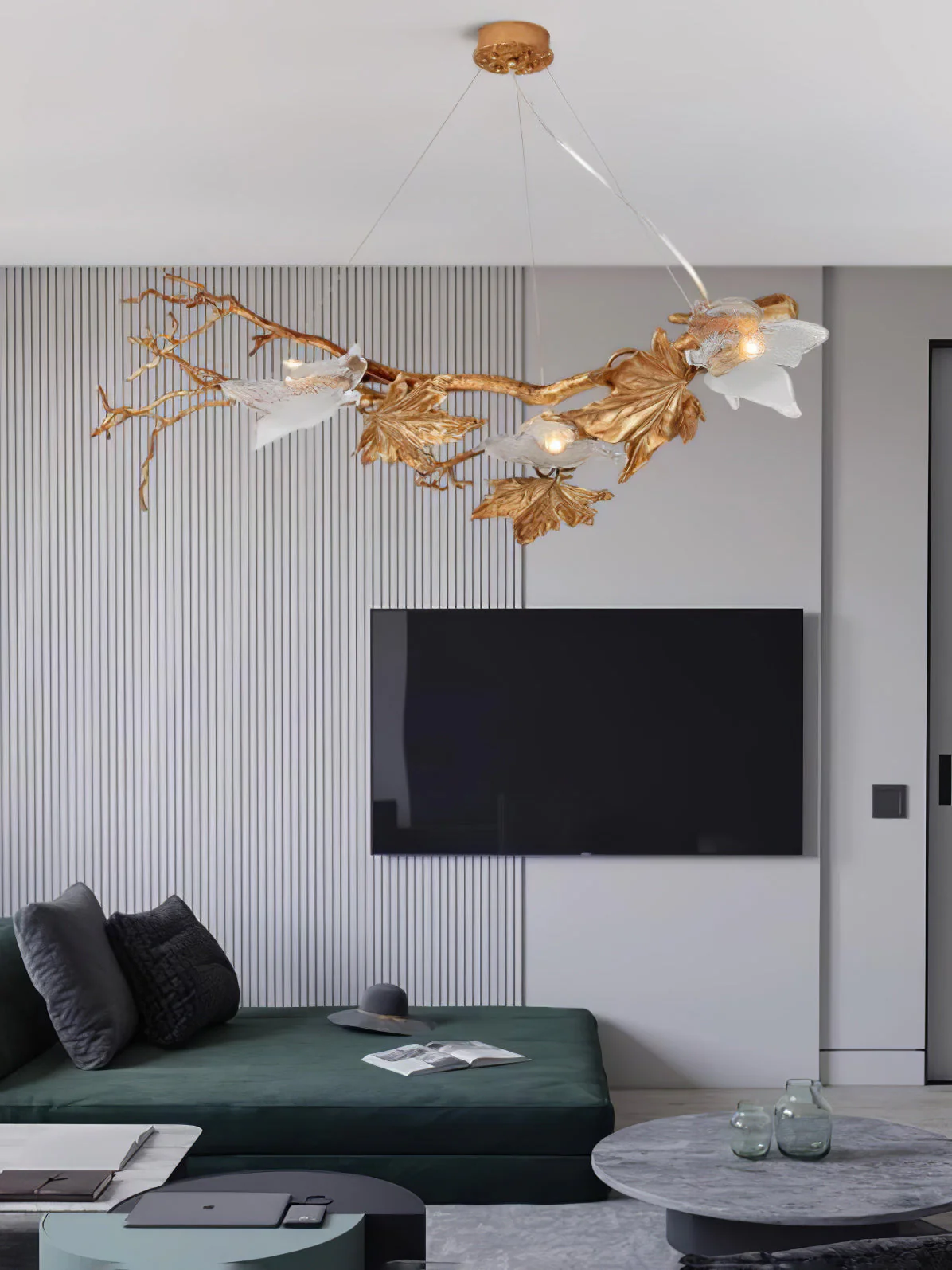 Folio Branch Brass Chandelier - Image 17