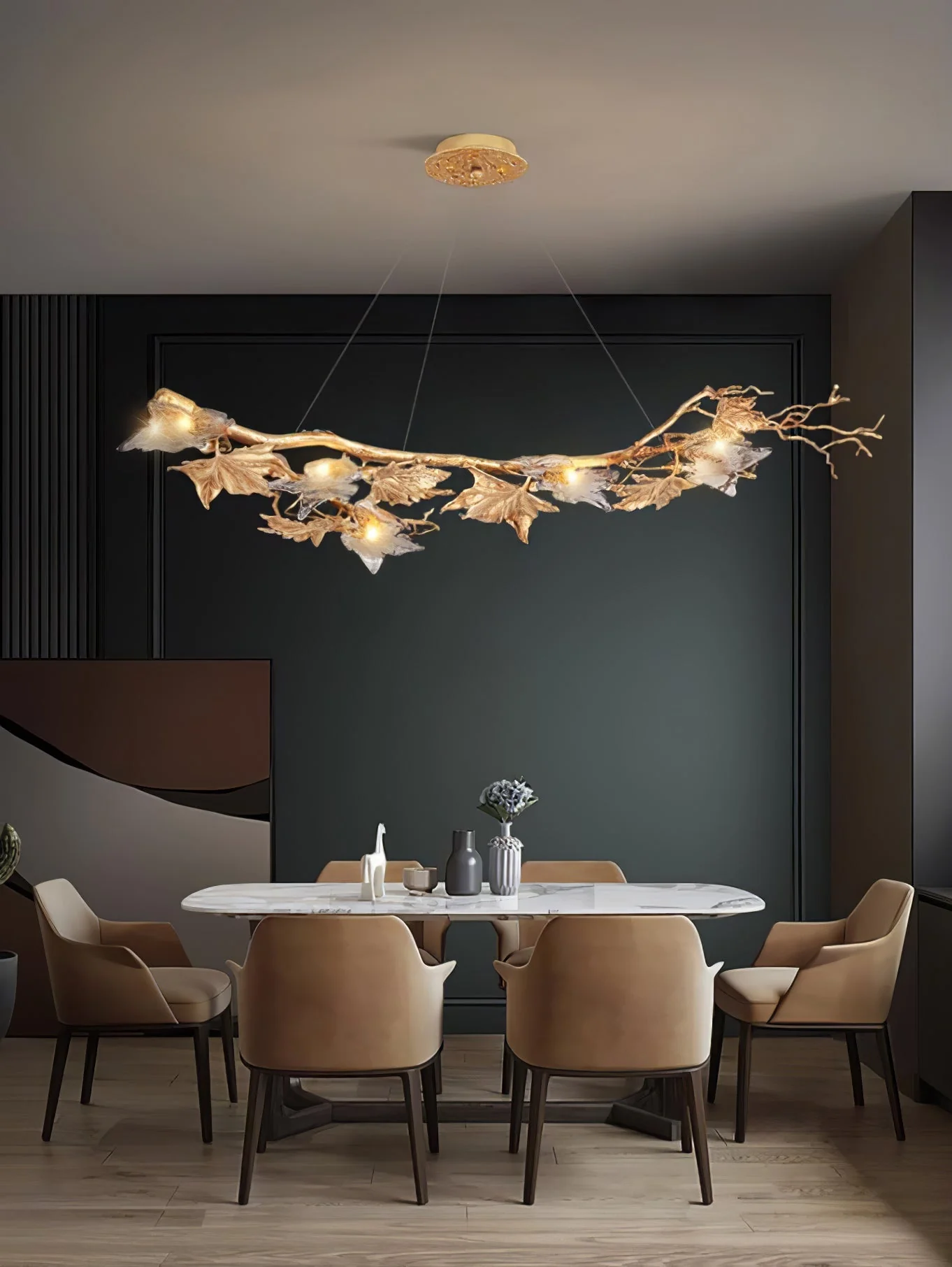 Folio Branch Brass Chandelier - Image 18