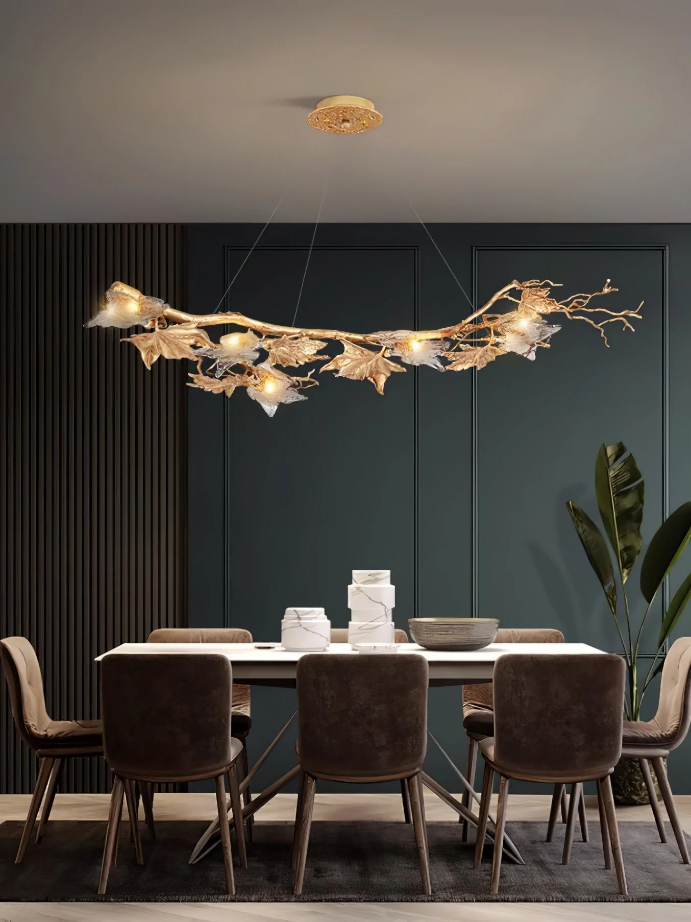 Folio Branch Brass Chandelier - Image 19