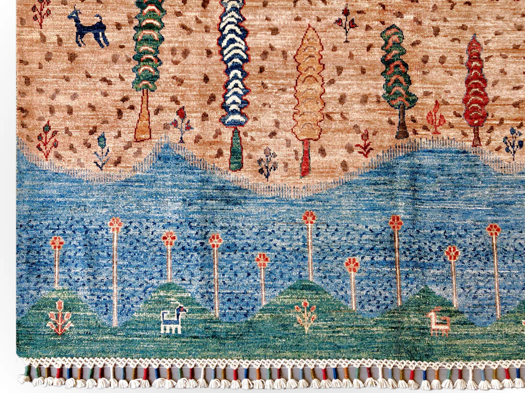 Folklore Gabbeh pch/blue 5x7 - Image 2