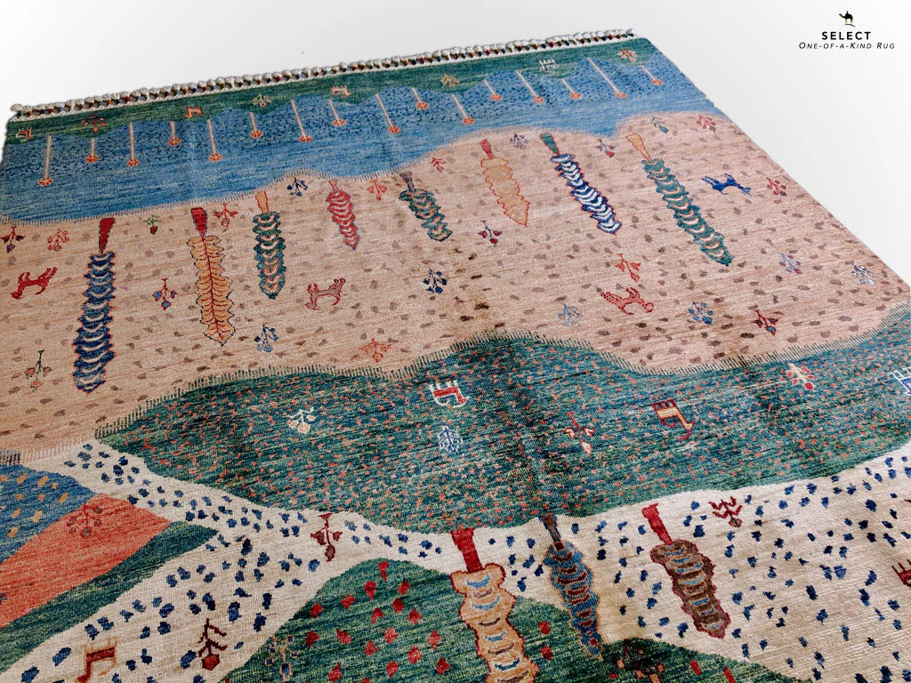 Folklore Gabbeh pch/blue 5x7 - Image 5