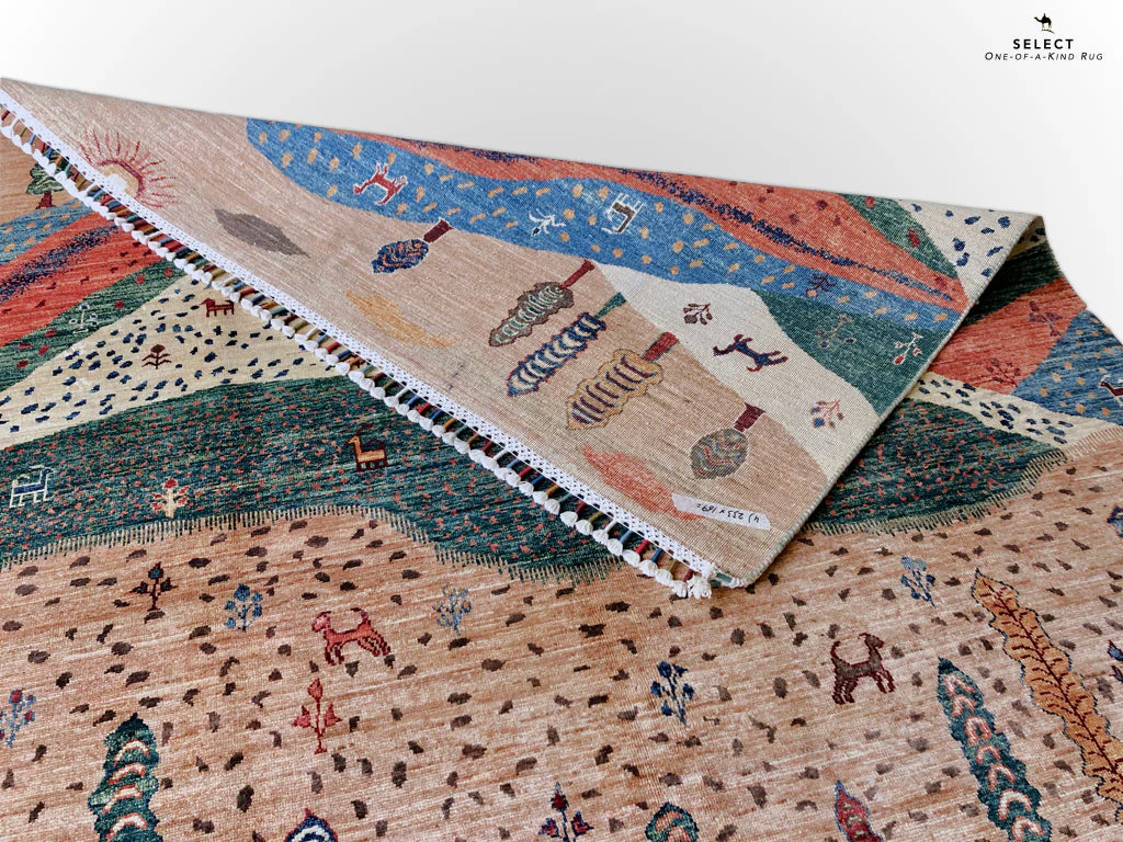 Folklore Gabbeh pch/blue 5x7 - Image 8