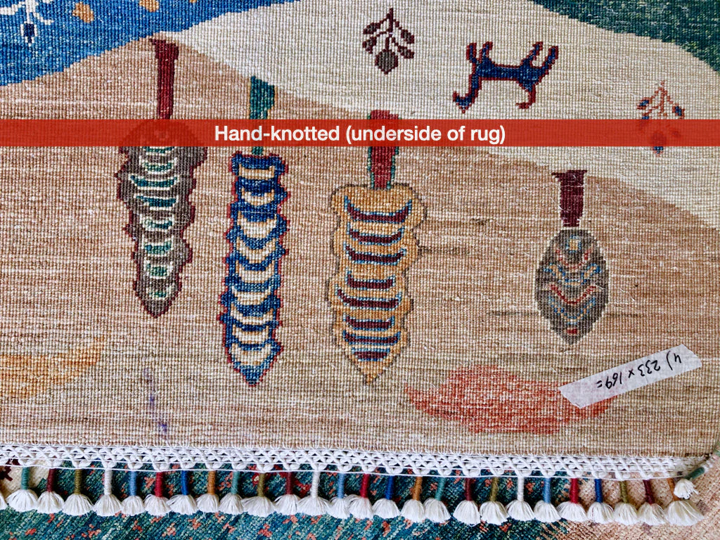 Folklore Gabbeh pch/blue 5x7 - Image 9