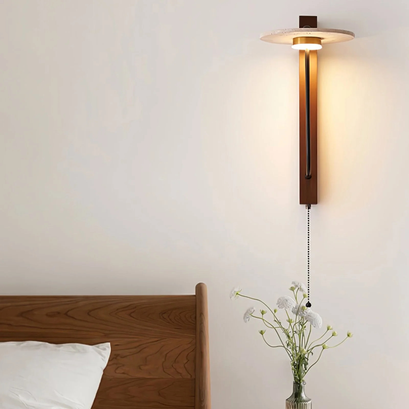 French Yellow Travertine Wall Lamp - Image 7