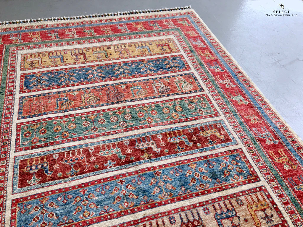Gabbeh (5'11"x7'00") multistripe/red - Image 5
