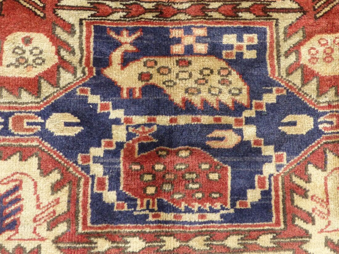 Geometric Meshkin Persian Vintage Runner Rug Handmade Wool Carpet - 4'0"x 10'4" - Image 4