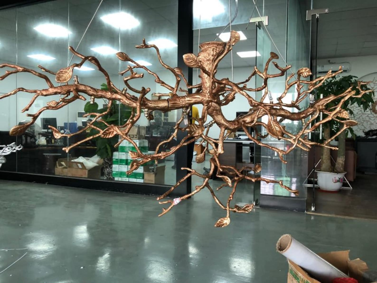 Glass Flower Tree Branch Chandelier - Image 12