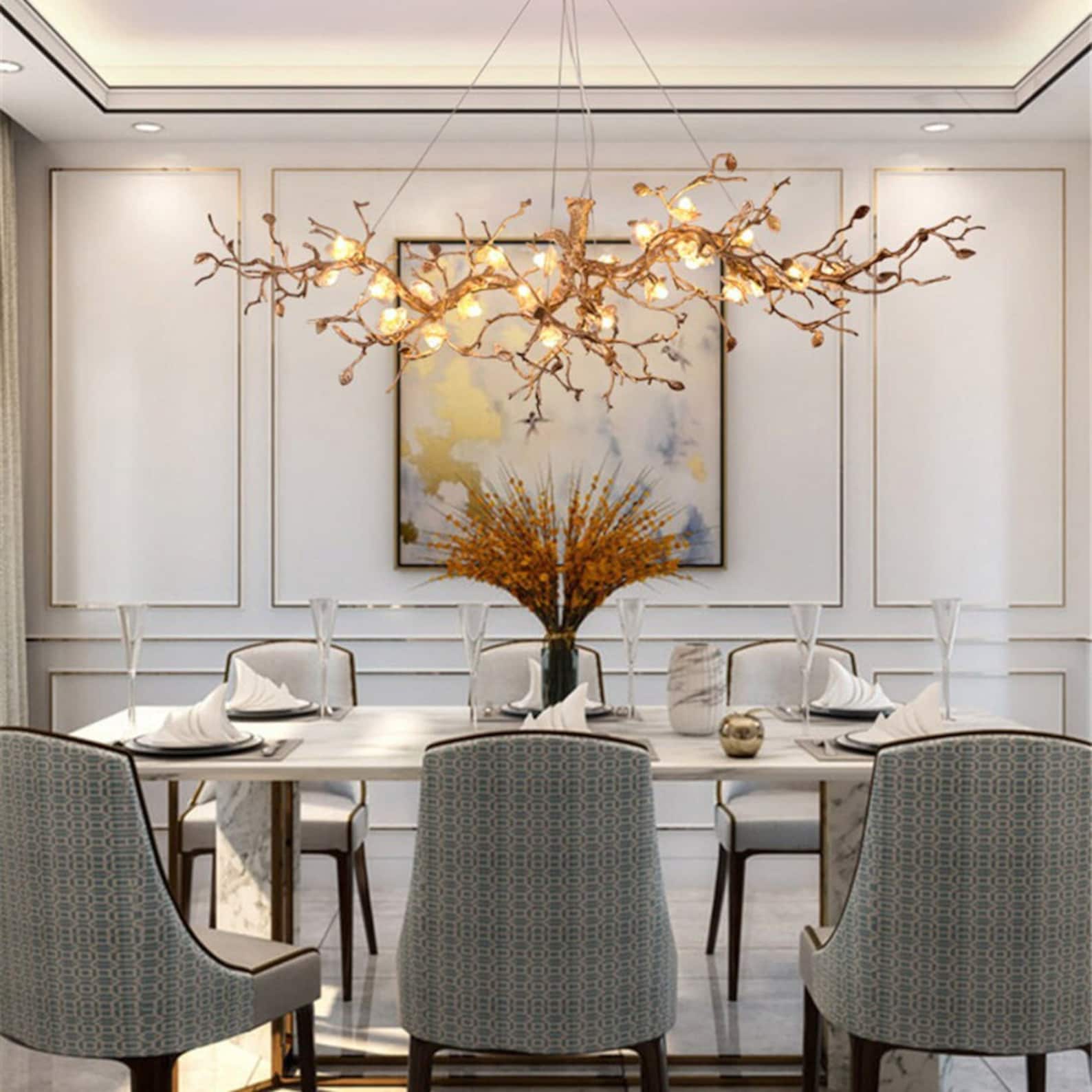 Glass Flower Tree Branch Chandelier - Image 6