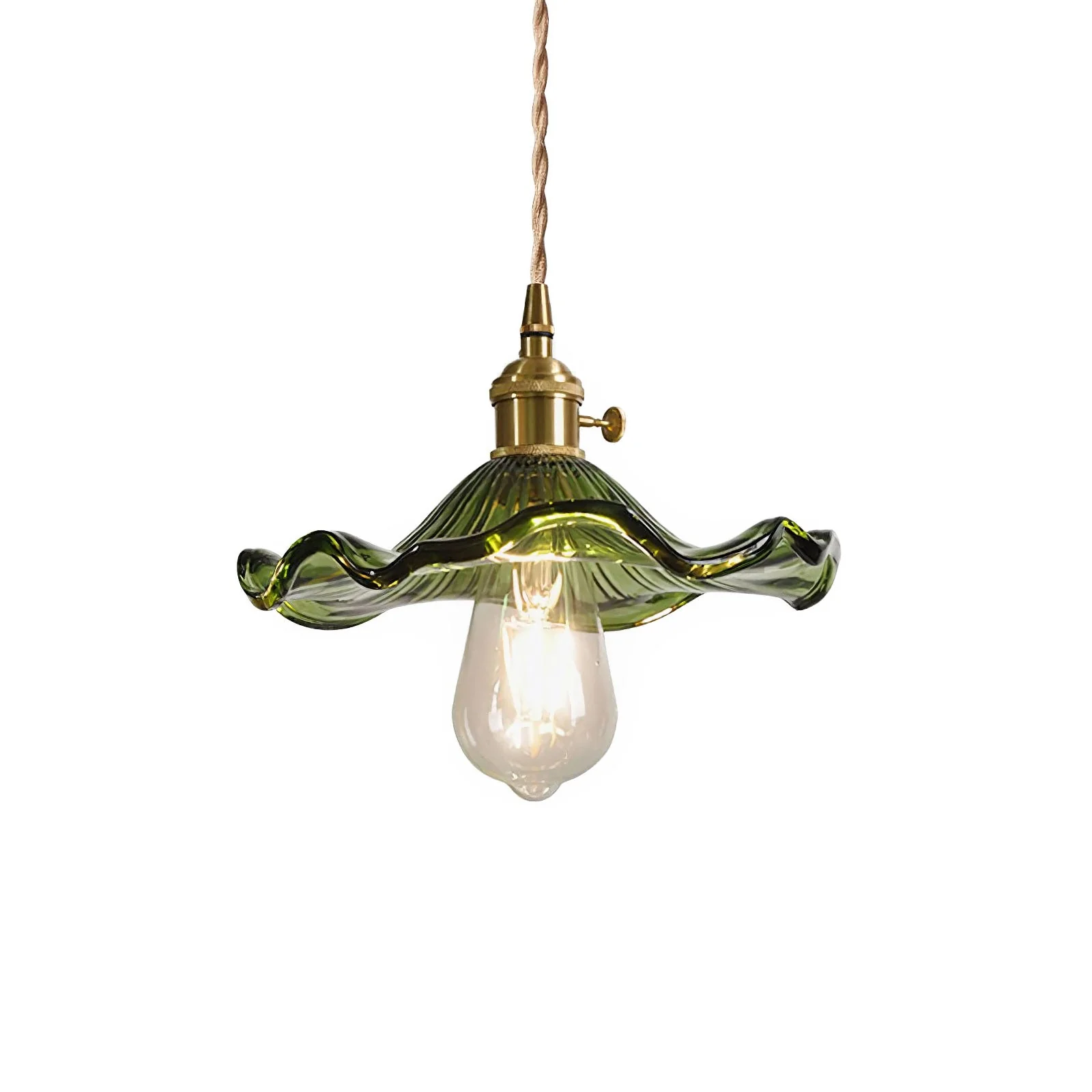 Glass Hibiscus Flower Pendant Light