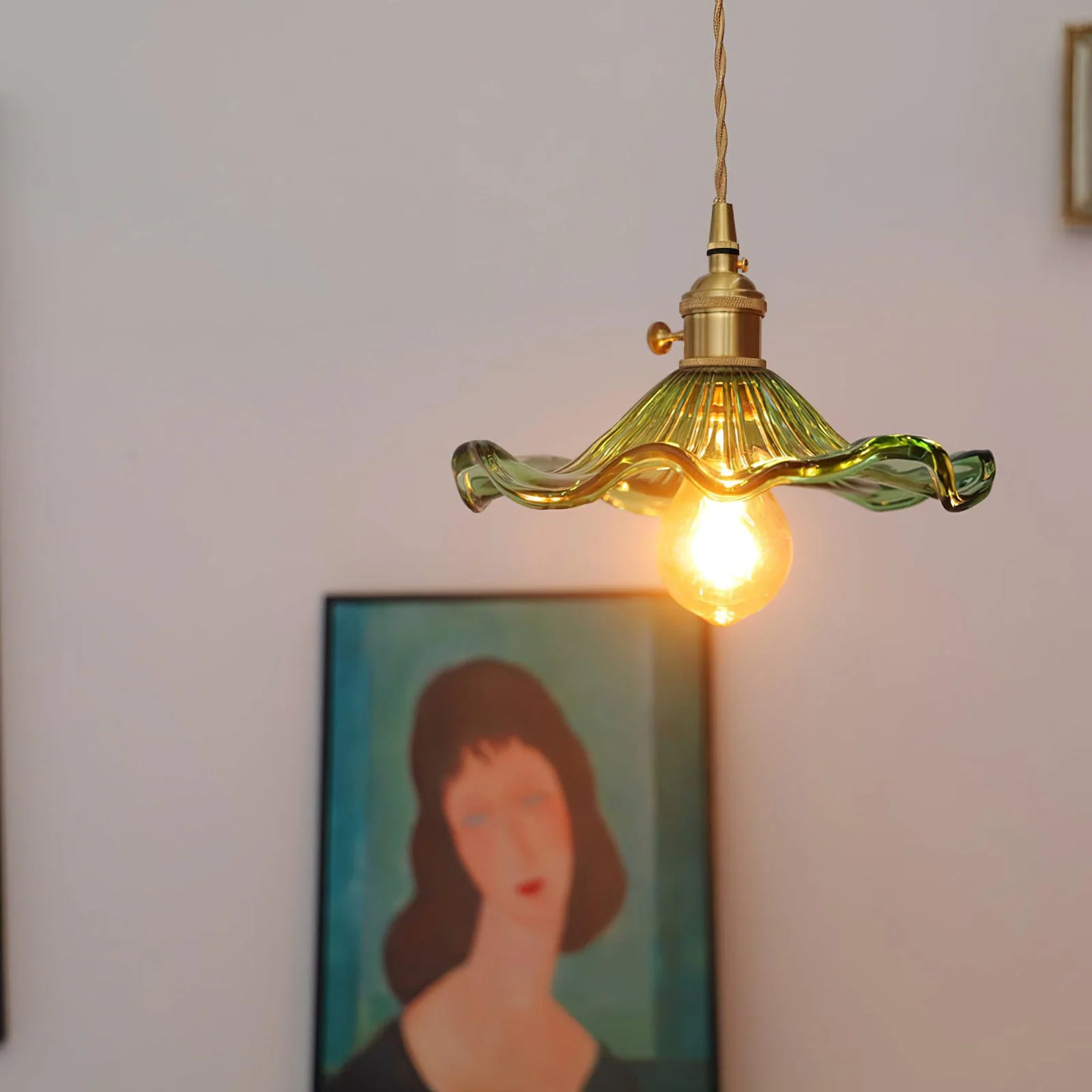 Glass Hibiscus Flower Pendant Light - Image 10