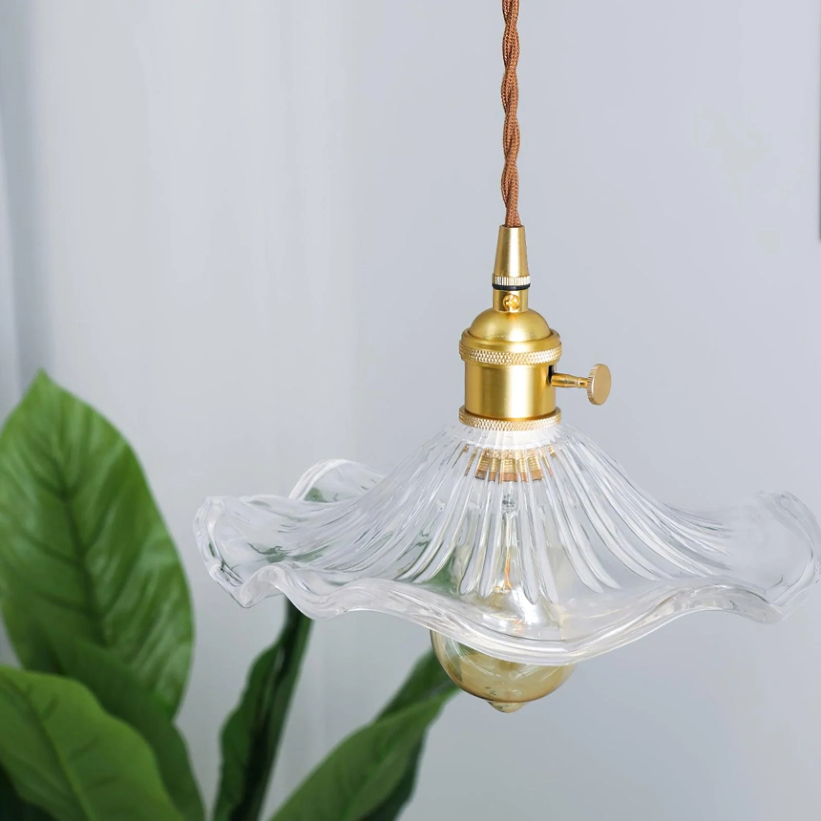 Glass Hibiscus Flower Pendant Light - Image 12