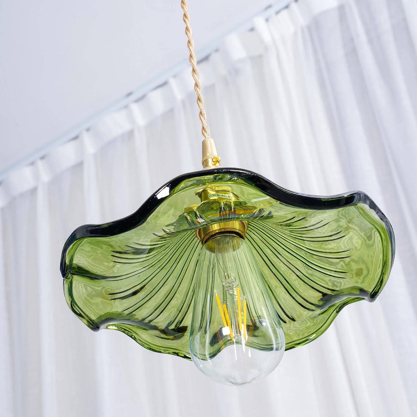Glass Hibiscus Flower Pendant Light - Image 16