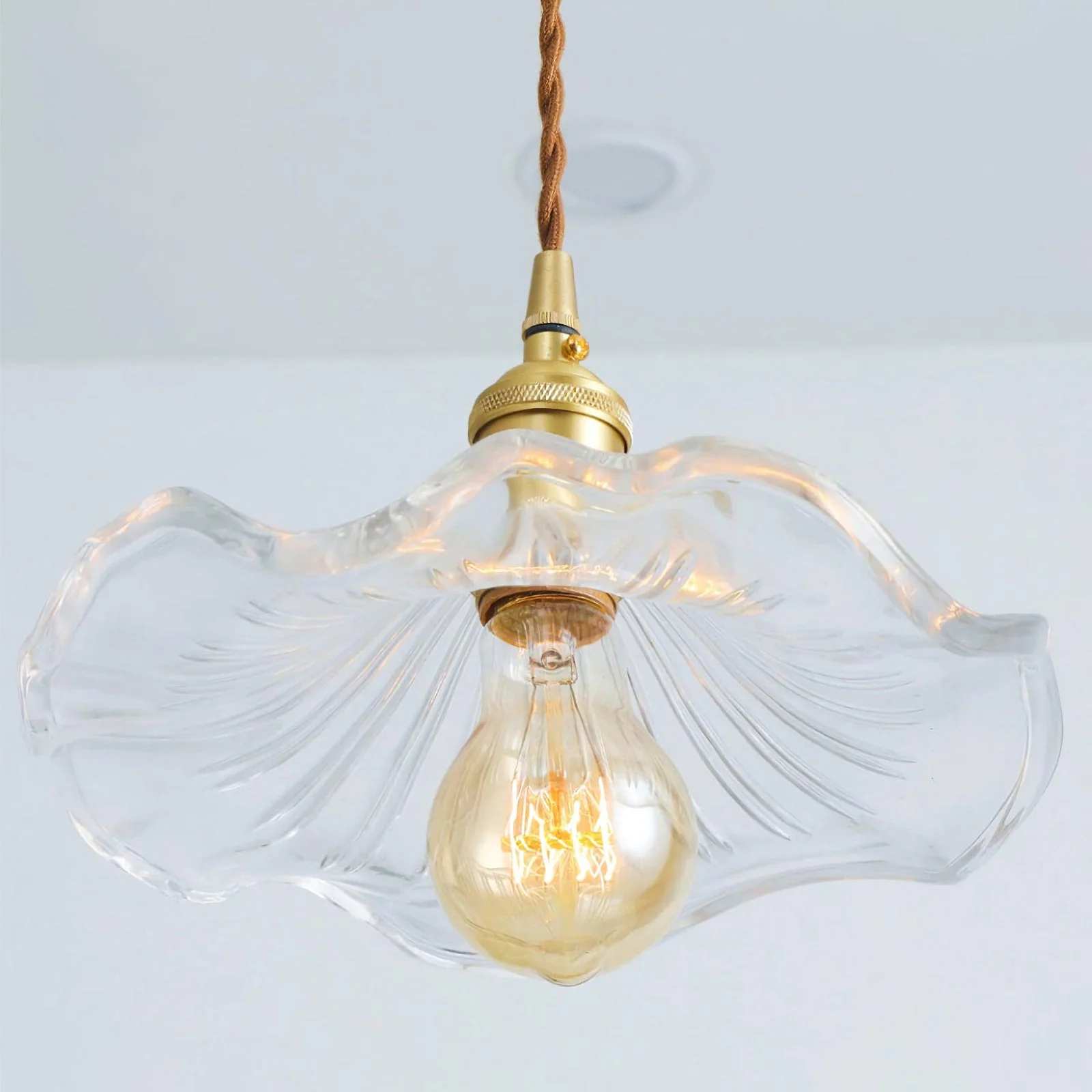 Glass Hibiscus Flower Pendant Light - Image 17