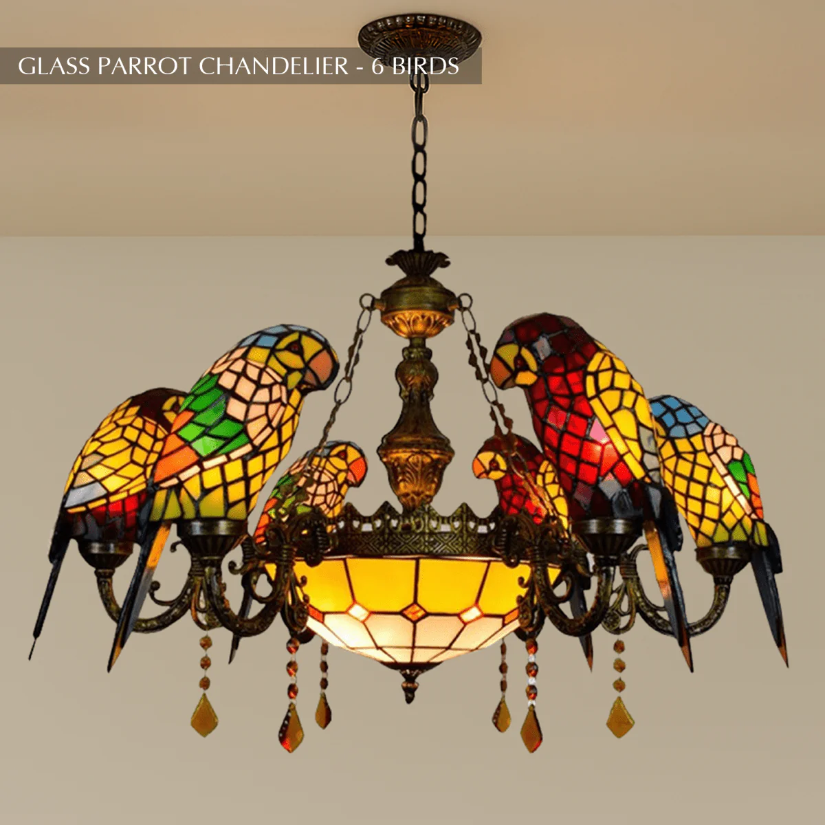 Glass Parrot Chandelier - Image 12