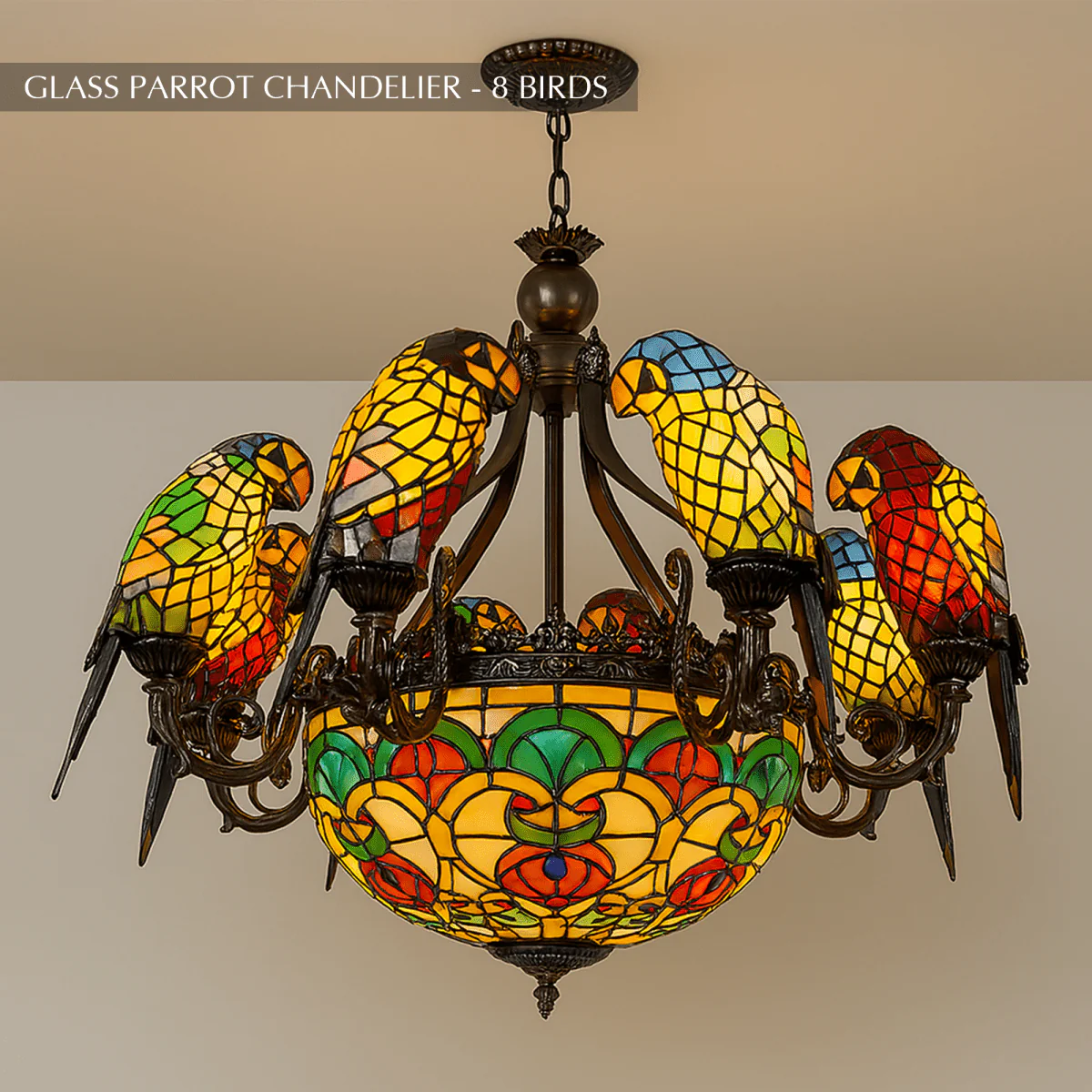Glass Parrot Chandelier - Image 13