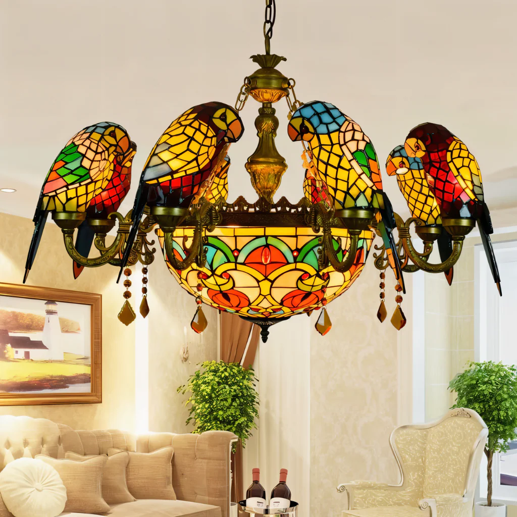 Glass Parrot Chandelier - Image 15