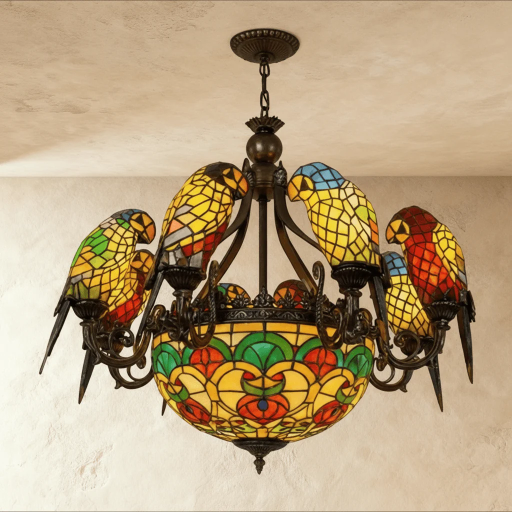 Glass Parrot Chandelier - Image 2