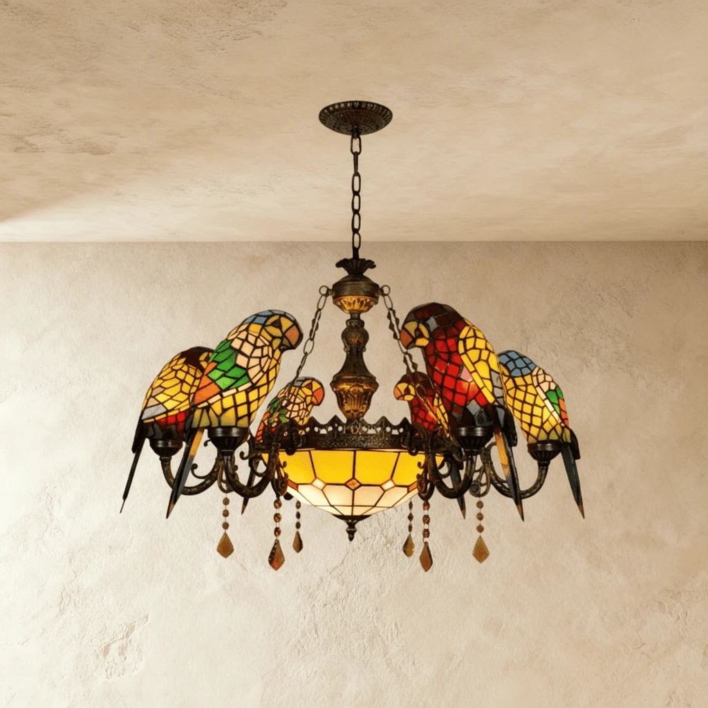 Glass Parrot Chandelier - Image 3