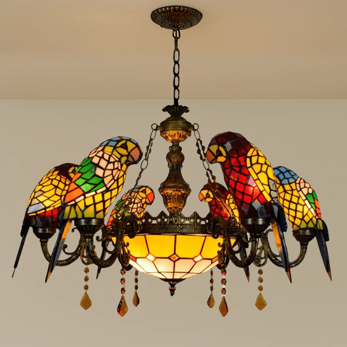 Glass Parrot Chandelier - Image 4