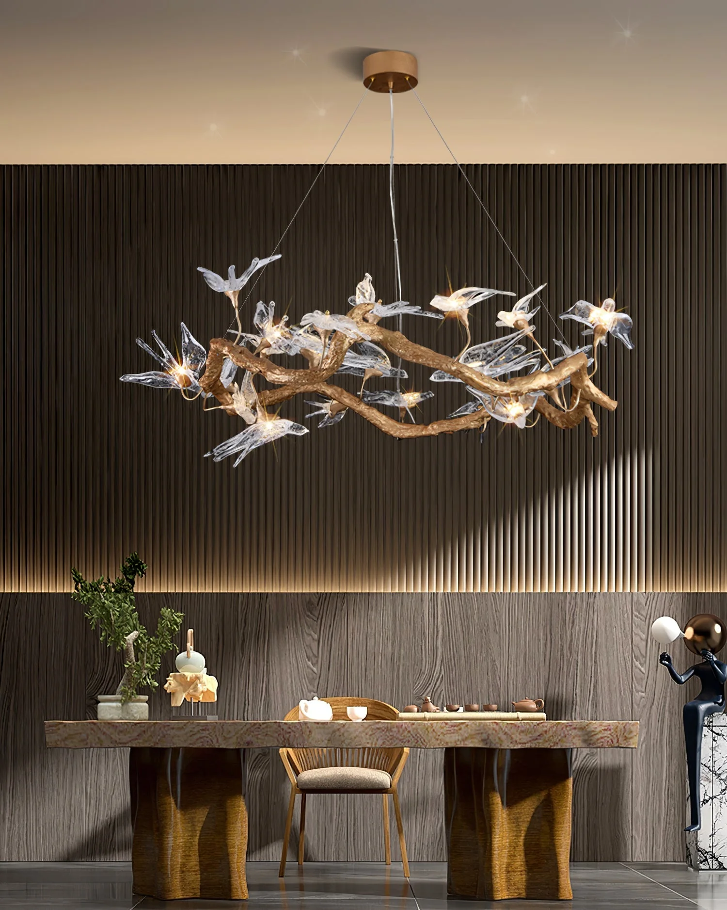 Glass Swallow Chandelier - Image 3