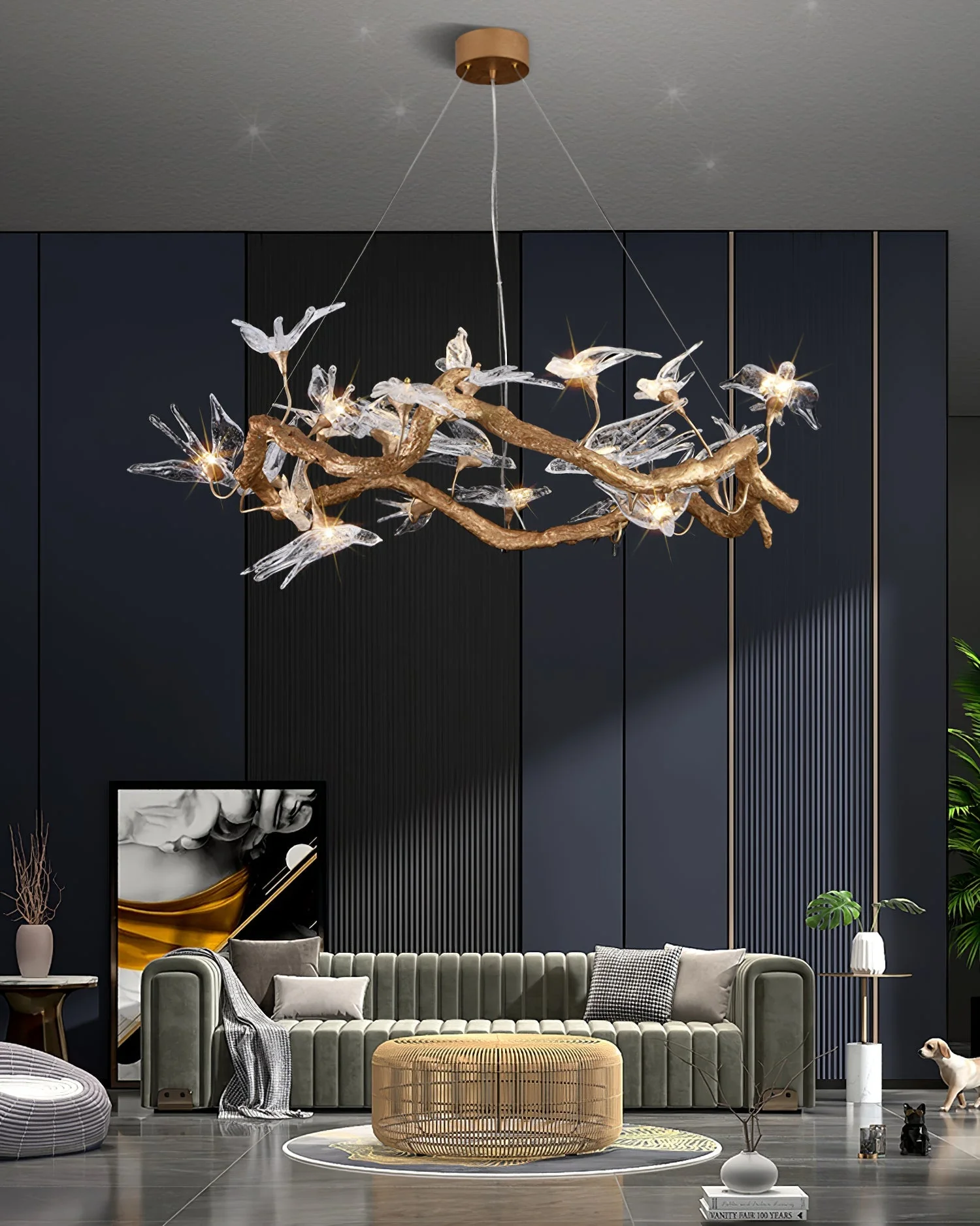 Glass Swallow Chandelier - Image 5