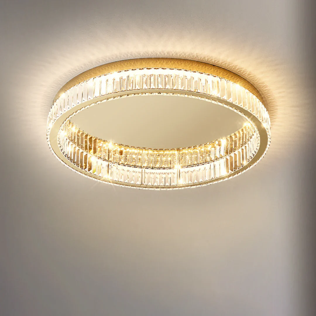 Gold Round Crystal Ceiling Light - Image 14