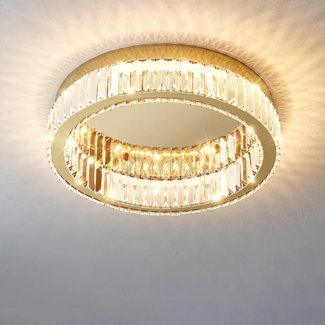 Gold Round Crystal Ceiling Light - Image 17