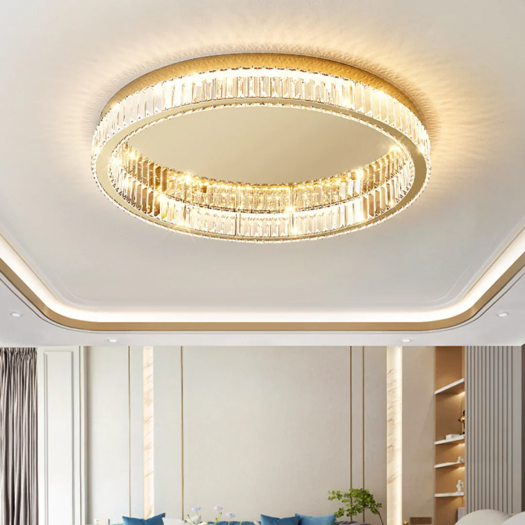 Gold Round Crystal Ceiling Light - Image 5