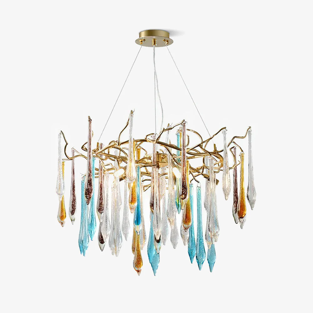 Gold Round Teardrop Chandelier - Image 14