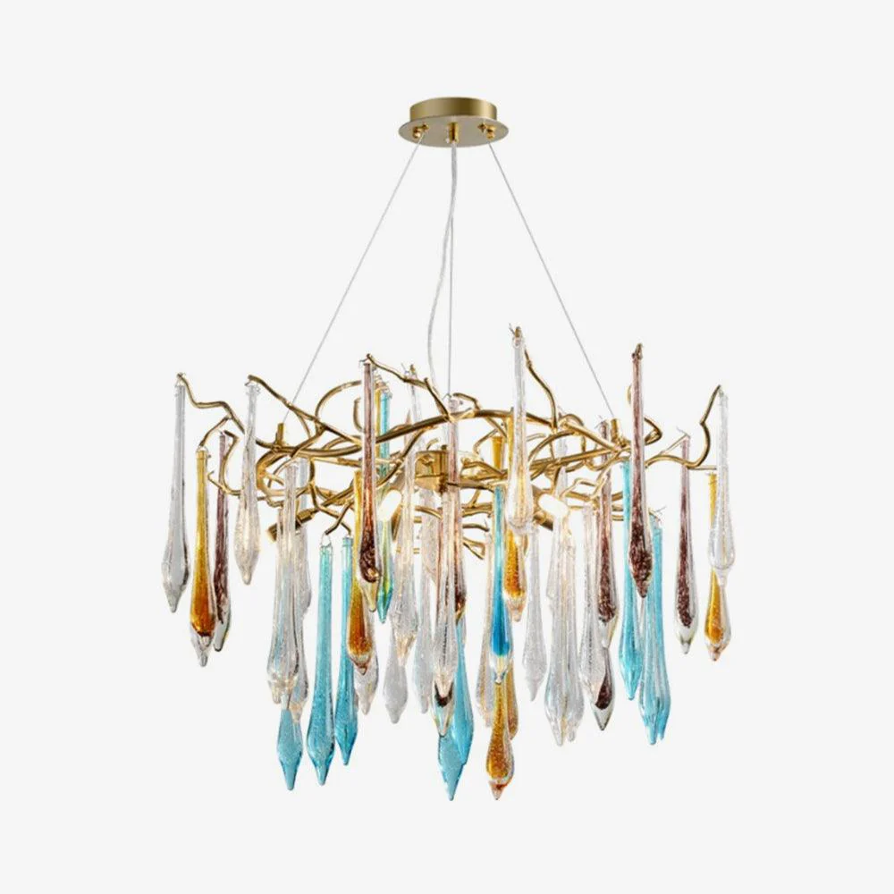 Gold Round Teardrop Chandelier - Image 15