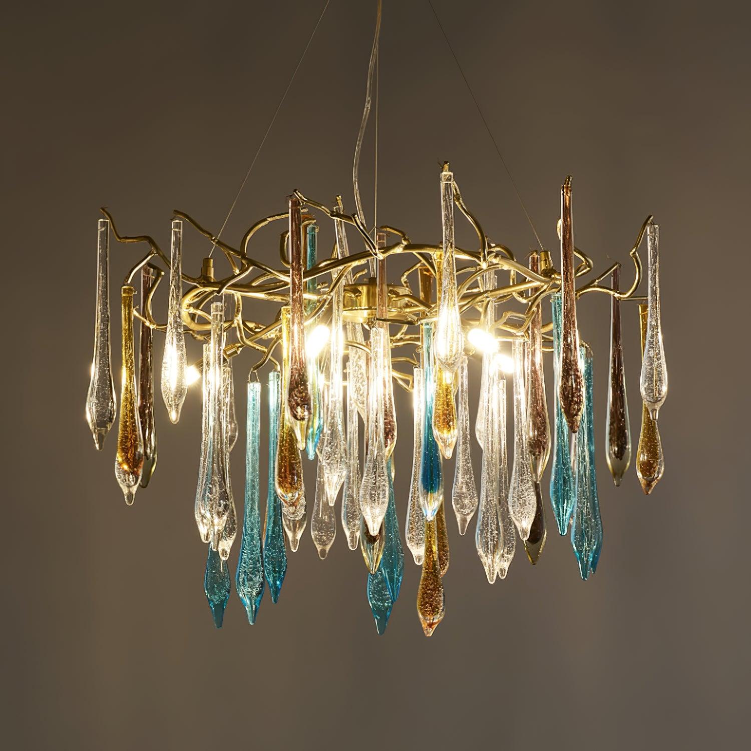 Gold Round Teardrop Chandelier - Image 5
