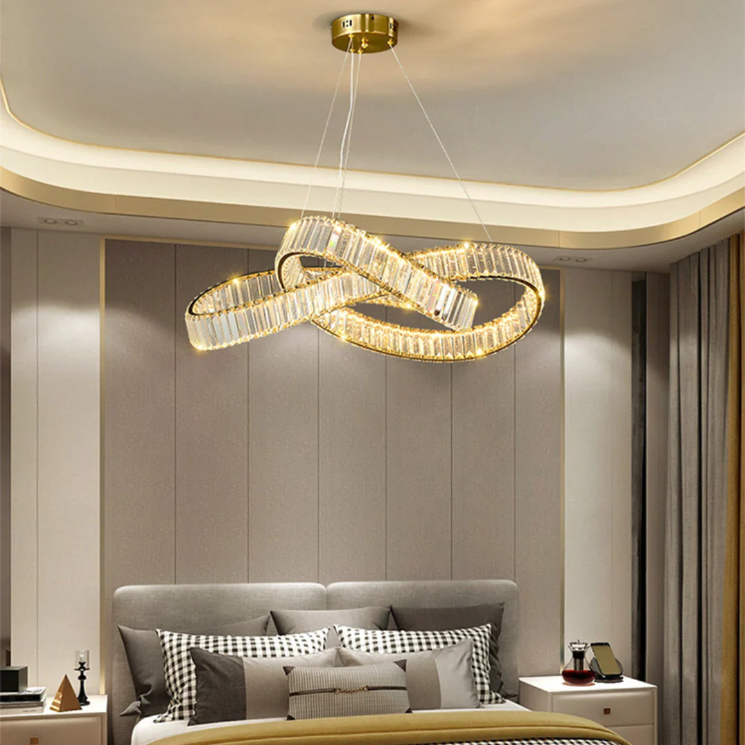 Golden Ring Round Crystal Chandelier - Image 11