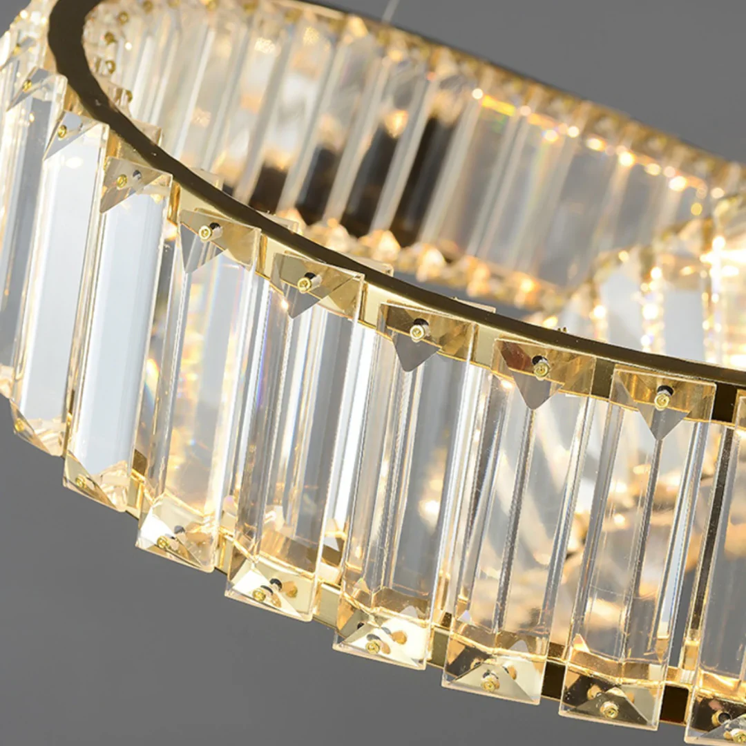 Golden Ring Round Crystal Chandelier - Image 13