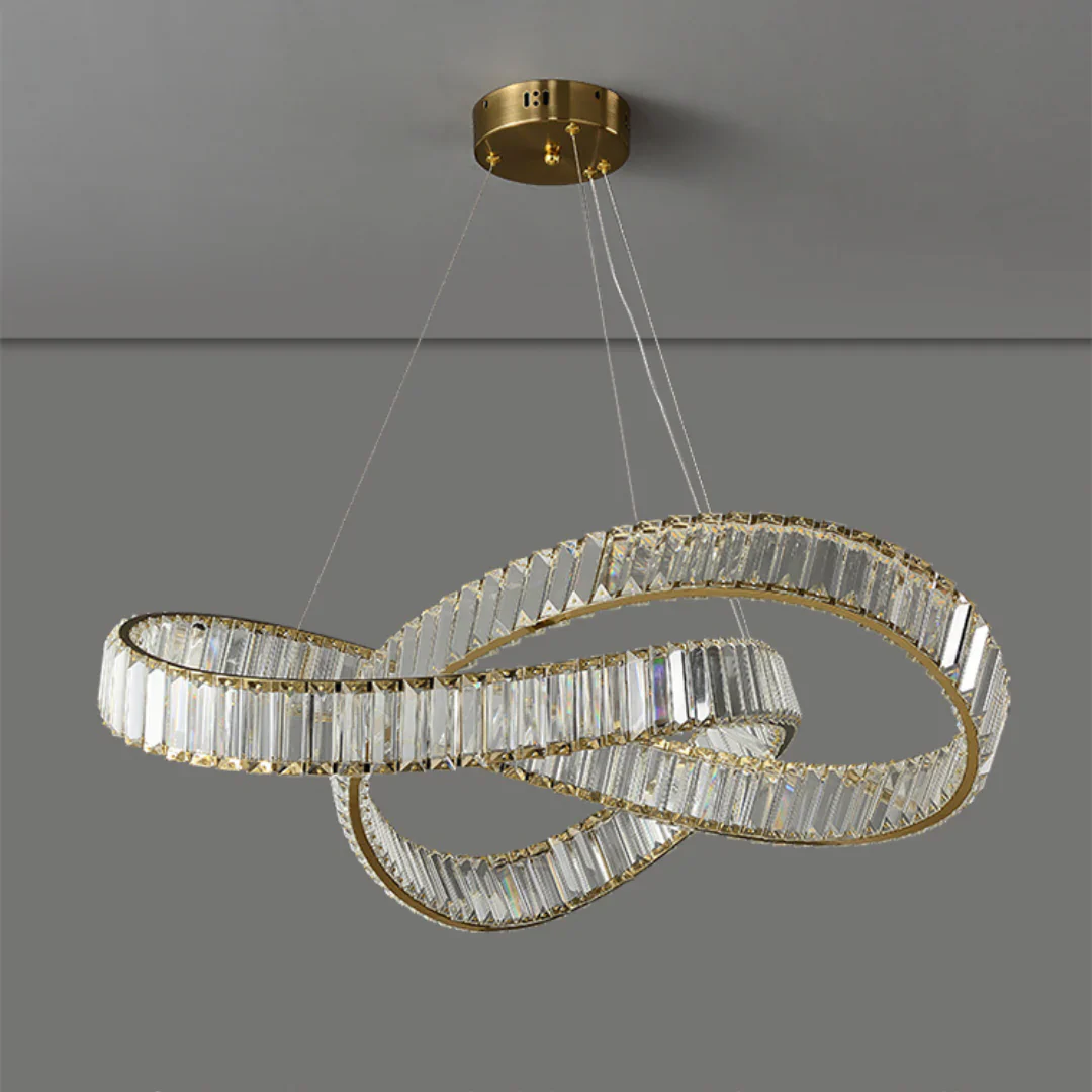 Golden Ring Round Crystal Chandelier - Image 16