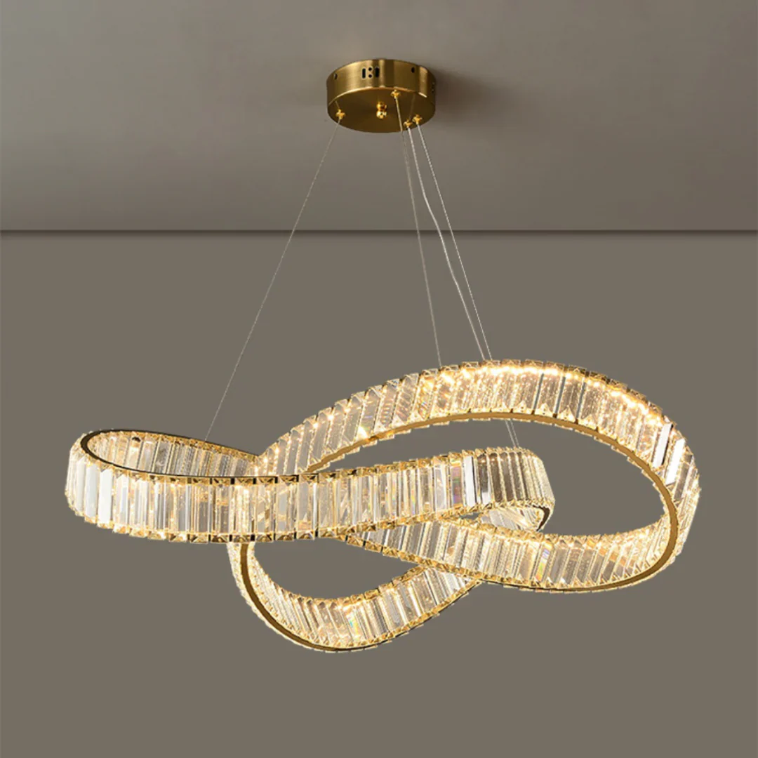 Golden Ring Round Crystal Chandelier - Image 17