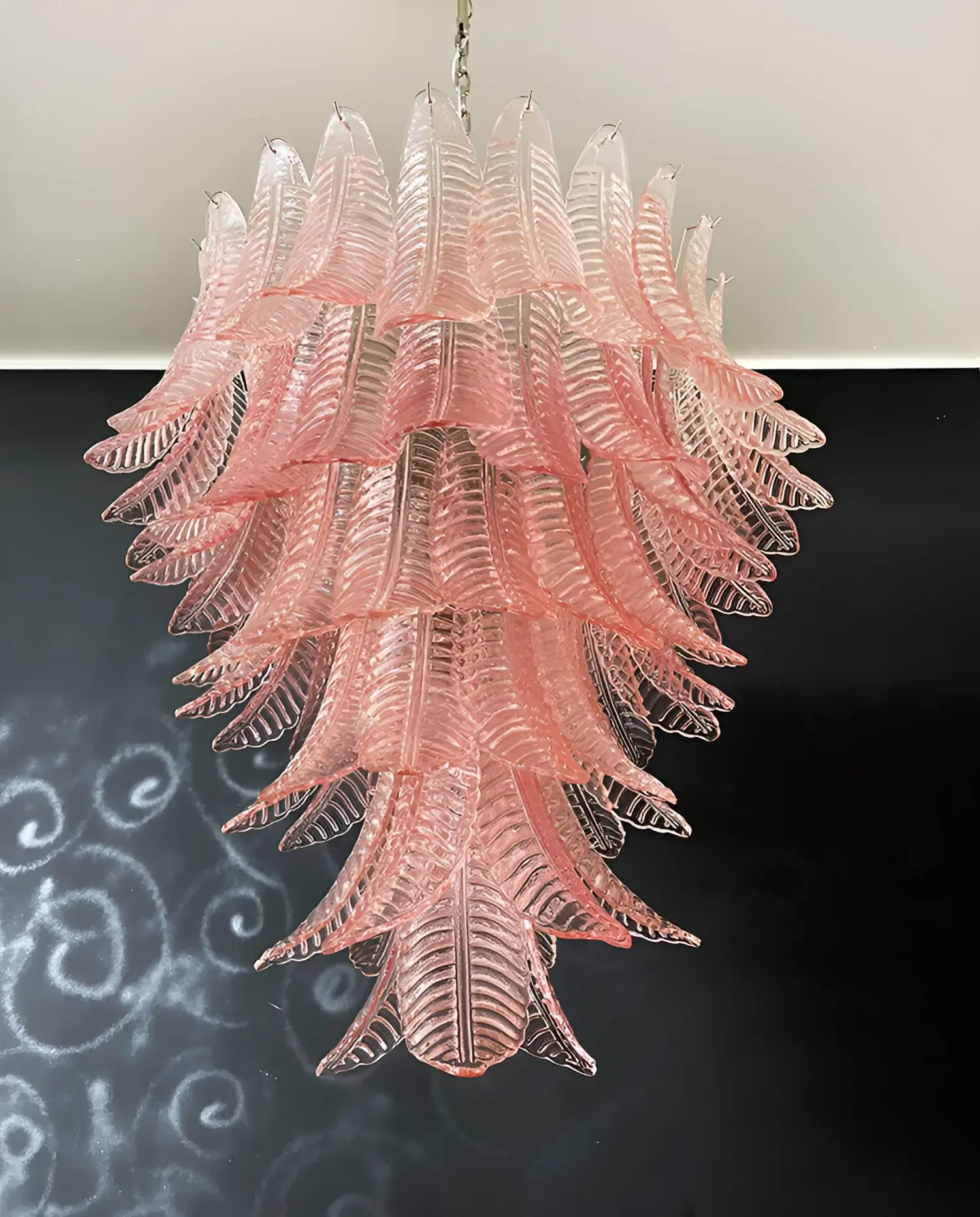 Gorgeous Murano Felci Pink Glass Chandelier - Image 11