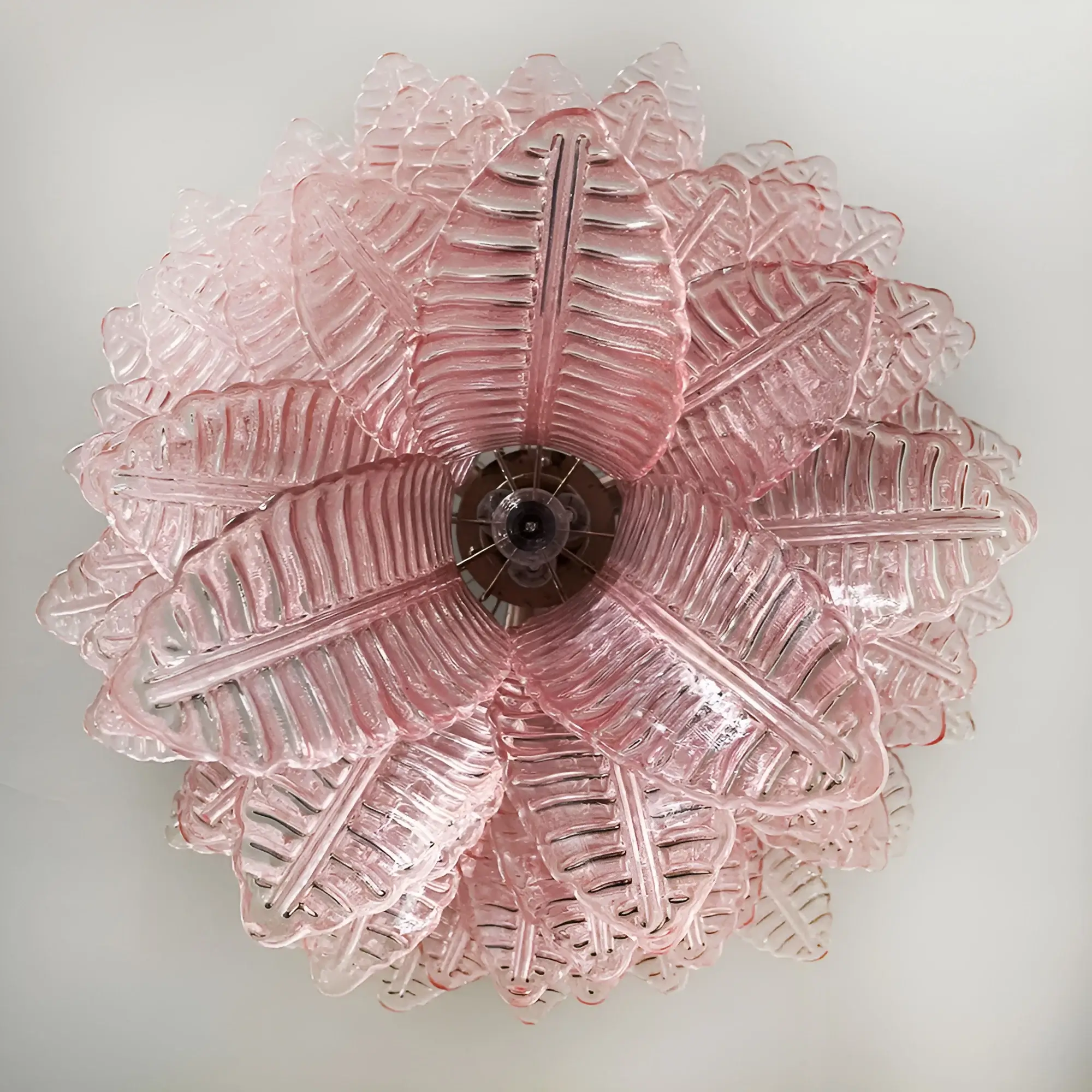 Gorgeous Murano Felci Pink Glass Chandelier - Image 12