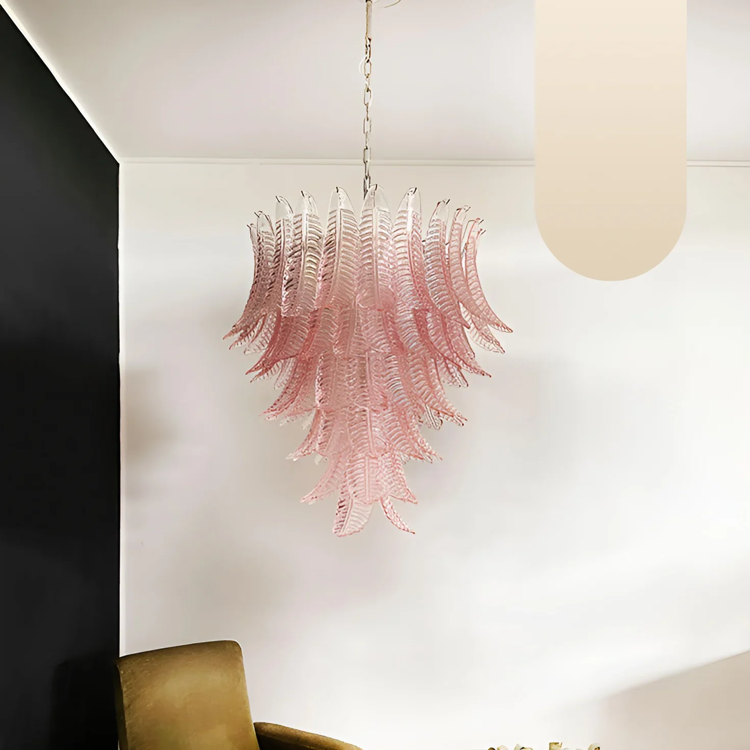 Gorgeous Murano Felci Pink Glass Chandelier - Image 17