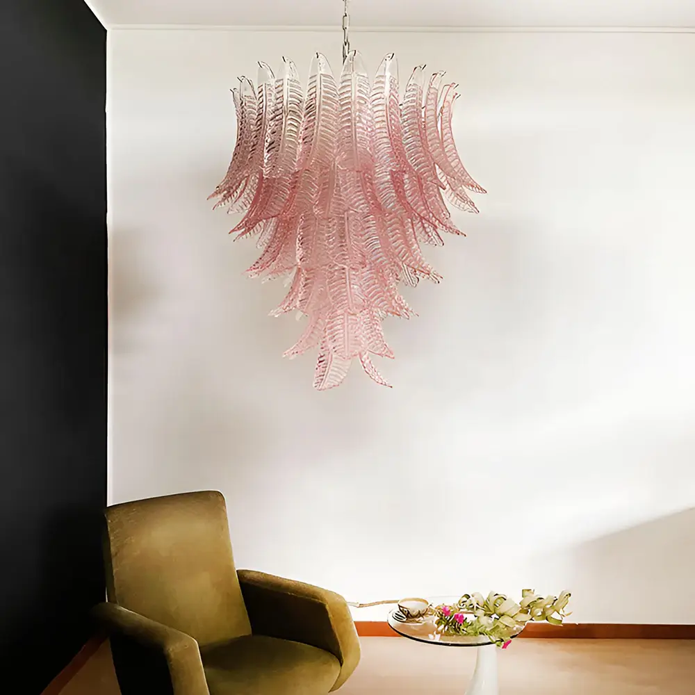 Gorgeous Murano Felci Pink Glass Chandelier - Image 2