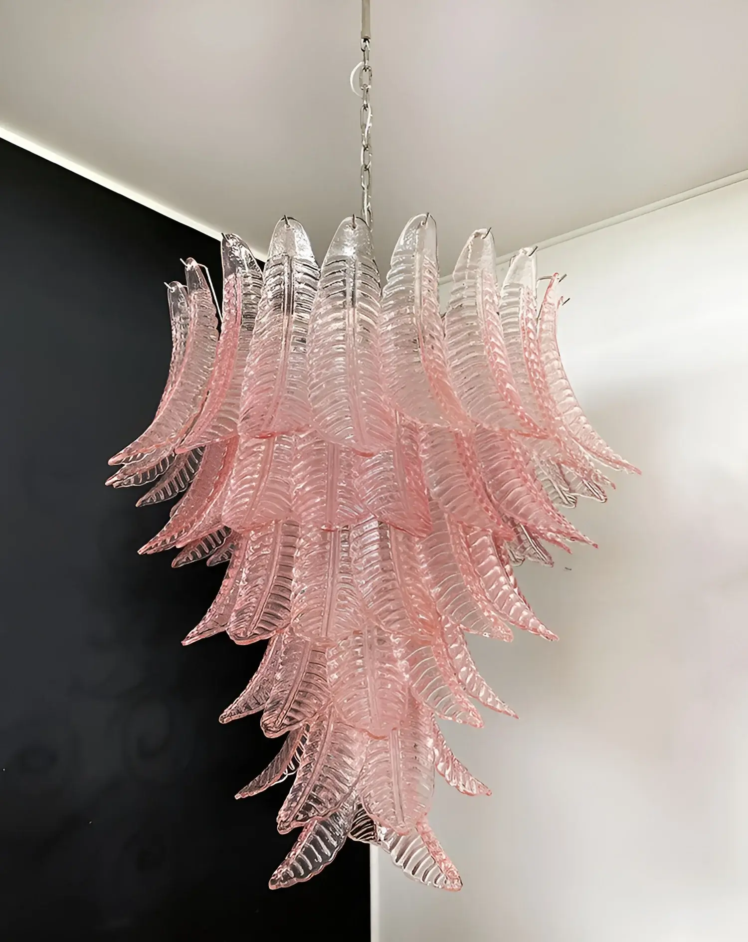 Gorgeous Murano Felci Pink Glass Chandelier - Image 7